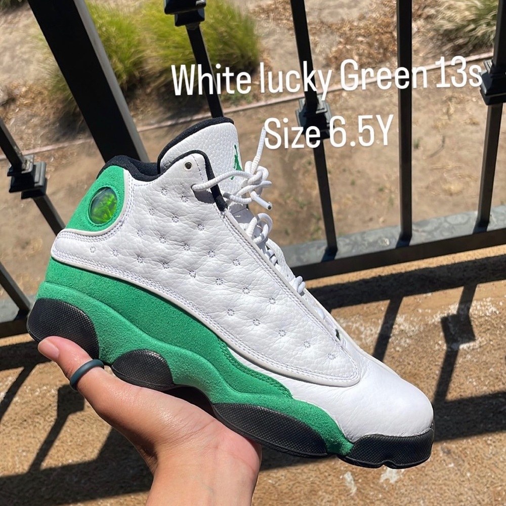 White Lucky green 13s